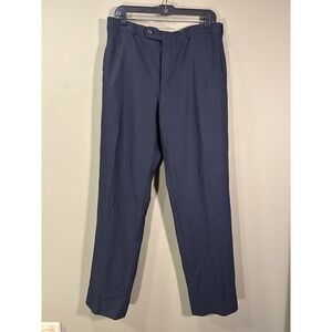 Prada Navy Blue Wool Dress Pants Mens Sz 33x31 Business Luxury Flat Front Italy